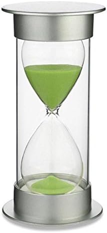 AblueA 45 Minutes Sand Timer Plastic Hourglass as Visual Timing Tool Decoration Wedding Sand Ceremony Gift (Silver Lips and Green Sand)