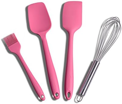 Stylish 4-Piece Kitchen Utensil Set - Premium Silicone & Stainless Steel - Baking, Cooking, Housewarming Gift