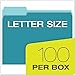 Pendaflex Two-Tone Color File Folders, Letter Size, 1/3 Cut, Teal, 100 Per box (152 1/3 TEA)