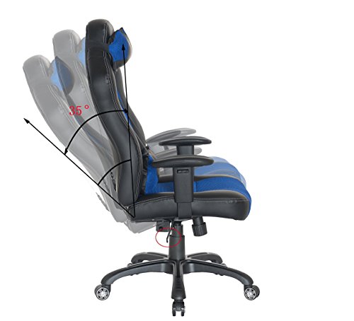 Guyou Racing Gaming Chair Ergonomic High Back Swivel Computer Office Chair With Lumbar Support and Headrest(Large, Widened)