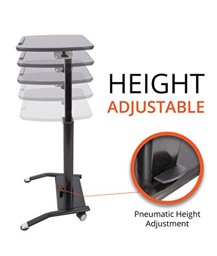 Pneumatic Adjustable-Height Lectern (Black)