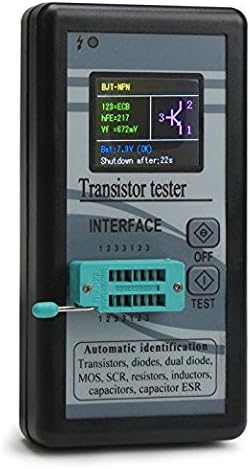 Megmoki M328 1.8" LCD Multifunction Transistor Tester Mega328 NPN/PNP Automatic Identified Diode Resistor Inductor Capacitor MOS SCR ESR Meter Checker Detector 12864 TFT Color LCD Digital Display