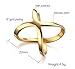 VNOX Stainless Steel Criss Cross Ring,Gold Plated
