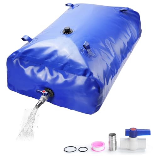Drado Réservoir d'eau Pliable PVC Portable Sac d'eau avec Valve d'arrêt, Sac d'eau de Camping Sac de Stockage d'eau d'urgence pour Transport de Liquides de Stockage Jardin Extérieur