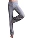 HDE Foldover Athletic Yoga Pants Gym Workout Leggings (Light Gray, Large)