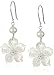 Amazon Collection White Mother-of-Pearl Flowers with White Freshwater Cultured Pearl Accents Drop Earrings