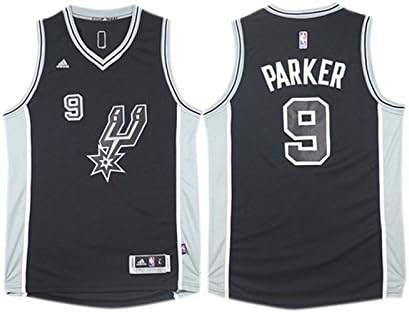 Spurs 9 Tony Parker Black 2015-16 Swingman Jersey Size-XL