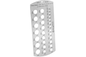 AD INTERNATIONAL A.D. International DIY Hand Tool Drill Gauge Stainless Steel 1/16"- 1/2" by 64ths- Imperial Standard Hand Tool