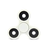 T-Tek Fidget Spinner Stress Reducer Relieves ADHD Anxiety and Boredom Ceramic Cube Bearing Time Killer Helps Focus (White Black)