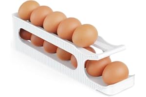 Stackable Egg Holder for Refrigerator – 12 Egg Capacity, Space-Saving Refrigerator Organizer with Lid, Plastic Egg Tray Stora