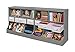 Badger Basket Combo Toy Storage Organizer and Bookshelf - Kids Storage Unit with 3 Removable Baskets, Open Shelves, Top Display Surface - Gray