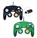 Poulep Wired Controller for Gamecube Game Cube, Classic Ngc Gamepad Joystick for Wii Nintendo Console (Black and Green)