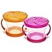 Munchkin® Happy Snacker Snack Catcher® and Any Angle™ Weighted Straw Trainer Cup Set, 4 Pack, Pink/Purple