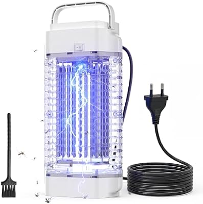 Mata Mosquitos electrico, lampara antimosquitos,Matamoscas eléctrico UV de 4200 V y 18 W, Captura Doble eficaz: luz UV + Efecto térmico, Amplio Alcance de 140㎡,para Interiores y Exteriores