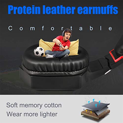 yuemizi ONIKUMA K8 Gaming Headset Stereo Gaming Noise-cancelling Wired Headset Noise Cancelling Micphone LED Light (Red)