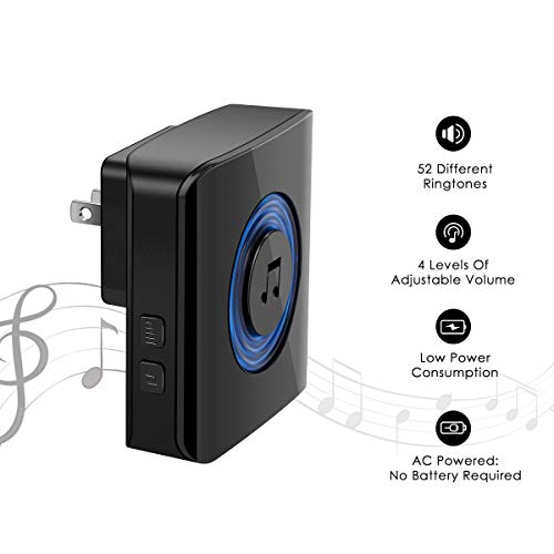 Wireless Doorbell Kit for Home Coolqiya Door Bell Chime with 2 Waterproof Transmitters and 2 Plug-in Receivers