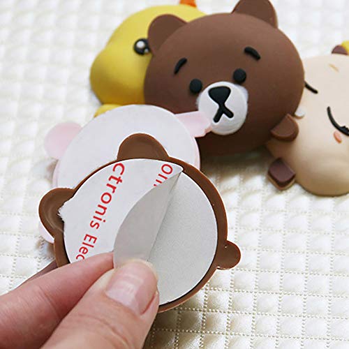 Luckycivia 8 Pack Rubber Door Stoppers, Cartoon Crash Pad Behind The Door, Self-Adhesive Cartoon Wall Protector, Door Knob Wall Shield, Rubber Buffer Crash Pads for Furniture Crafts Glass Table