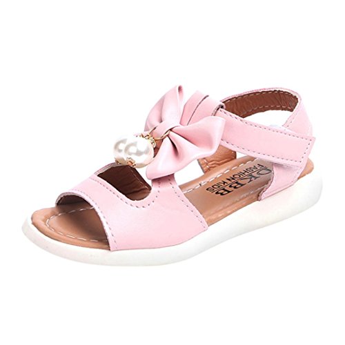 Click Here to See More Images NEARTIME Baby Toddler Girls and Little Girls Cut Out Bow Dress Flat Sandals (Age:9.5-10T, Pink)