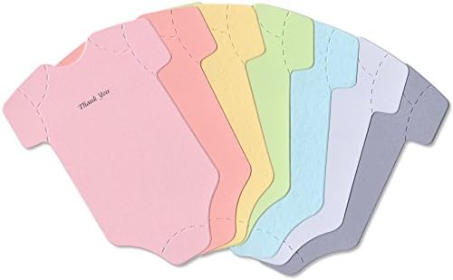 Baby Thank-you Cards - Baby Rainbow Onesies - Pink Blue Yellow Green