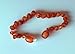 Amber Teething Bracelet for Baby Cognac Color. 100% Natural Baltic Amber, Baroque Style Round Raw Beads 5.5 in Long.