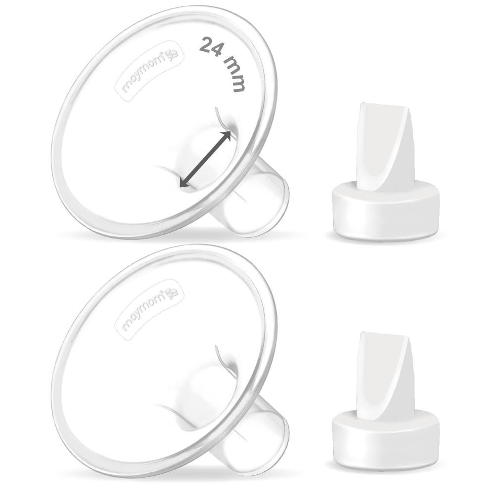 Maymom Pump Valve & MyFit 24mm Shield Compatible with Lansinoh Breast Pump Signature Pro/Smartpump/Manual Breast Pump. Replace Lansinoh Pump Valve. Not Original Lansinoh Pump Part