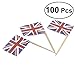 BESTOYARD Flag Picks Union Jack Cupcake Toppers for Party Favors Birthday Wedding Shower National Day Food Toothpicks 100 Pcs