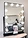 Vanity Mirror With Lights and Phone Mount - Hollywood Style Makeup Vanity Mirror with Lights 12x3W Dimmable LEDs with Touch Control, Phone Cradle | Tabletop Lighted Cosmetic Mirrors