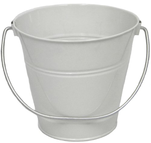 6 pack Metal Bucket, White 7.5 x 7.5" total For 6 pc click and pick color and size.