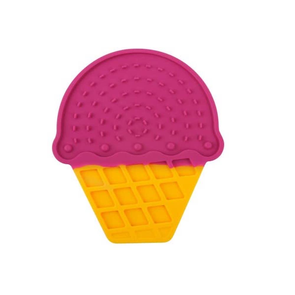 ALL FOR PAWS Chill Out Ice Cream Dog Lick Mat Summer Slow Feeder for Dogs, Pink/Orange (266544)