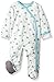 Babysoy Baby Organic Cotton Pattern Footie Pajamas (Whale, 6-12 Months)