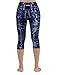 ODODOS High Waist Out Pocket Printed Yoga Pants Tummy Control Workout Running 4 Way Stretch Yoga Leggings,Indigo, Medium