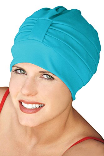 Turban Bathing Cap - Vintage Swim Caps for Women Turquoise