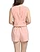Allegra K Women Round Neck Cut Out Back Romper Summer Jumpsuit Pale XS Pink