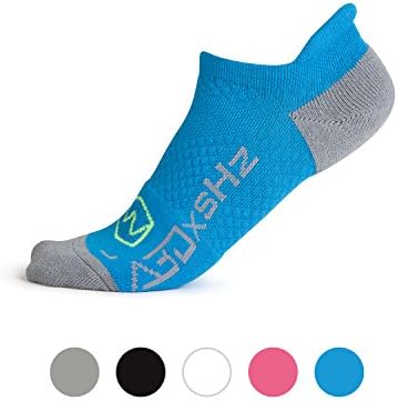 Low Cut Running Socks FEATURING Embedded Frequency Tech. 4 Improved Stamina Endurance &amp; Balance 4 Men &amp; Women. Pro Compression Arch Support (L/XL, BLU)