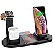 Yestan Wireless Charger 4 in 1 Wireless Charging Dock Compatible with Apple Watch 5 and Airpods Charging Station Fast Wireless Charging Stand for iPhone 11 11 Pro X XS XR Xs Max 8 8 PlusDeep Black