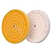 SCOTTCHEN Polishing Wheel for Bench Grinder Buffing Wheel 8 inch White (70 Ply) & Yellow (42 Ply) for Buffer Polisher with 5/8 Inch Arbor Hole 2 PCS