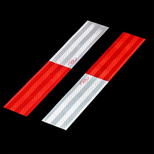 DEDC Waterproof DOT-C2 Reflective Red/White Tape,Conspicuity Safety Warning Self-adhesive Tape for Trailers Agricultural Equipment Vehicles Helmet Cars Bicycles Motorcycle (100 feet) - Thumbnail 7