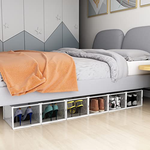 East Loft Extra Large Plastic Shoe Box Storage Organizer Stackable