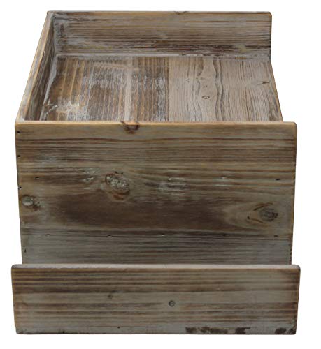 Executive Office Solutions Vintage Rustic Wooden Office Desktop Mail Organizer Rack For Paper, Documents, Notebooks - Distressed Torched Wood - Store Supplies, Desk Accessories, Mail - Barnwood (WO14)