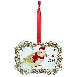Green Monk Parakeet Christmas Ornament 2024