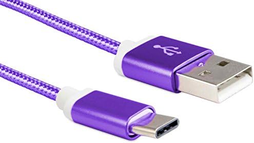 5pcs LOT 2 AMP USB 3.1 Type C Rope Braided Cable Cord for Galaxy S8 Note 8, Nexus 5X 6P Pixel 2, LG G6 V20 V30 Moto Z2 Play Force ZTE Max XL, Zmax Pro, Nokia 8 Plus more! (Purple)