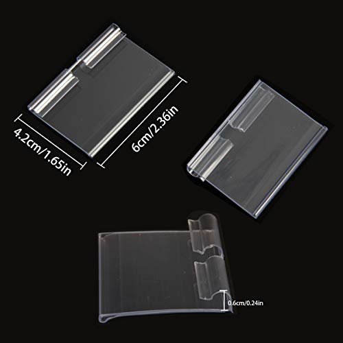 SBYURE 60 PCS Clear Plastic Label Holder for Wire Shelf Retail Price