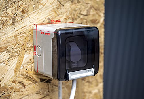 Aufputz oder Unterputz Schuko Feuchtraum Steckdose IP66 Hergestellt in der EU mit passende Stecker (Aufputz ohne… – Bild 7