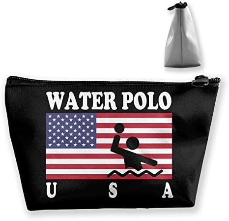 Ug1lZckr American Flag Water Polo Makeup Bag Women Cosmetic Bag Travel Handy Organizer Toiletry Pouch