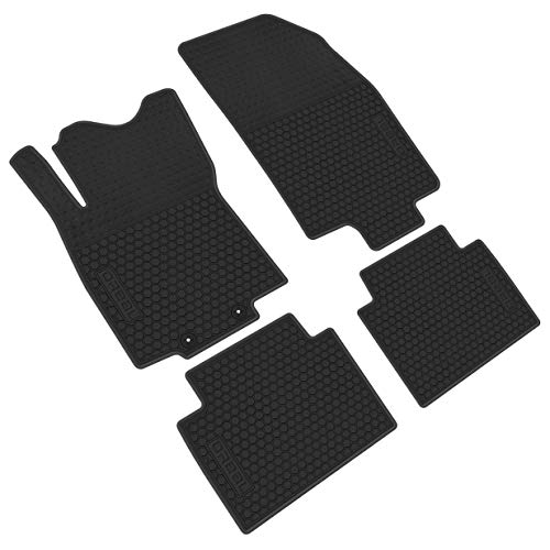 iallauto All Weather Floor Liners Custom Fit for Nissan Rogue 2014-2019 2 Row Seats Heavy Duty Rubber Car Mats Front and Rear Seat Vehicle Carpet-Full Black Odorless