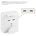 Bestten Wall Mount Surge Protector with 2.1A Dual USB Charging Ports, 6 AC Outlet Plugs and Dual Cell Phone Holders, Wall Charger for iPhone, iPad, Samsung and Other, 15A/1875W Rated Power