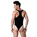 YiZYiF Men's Leotard Sport Undercloth Thong Bodysuit Buckled Open Jumpsuit Pants Black