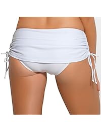 ebuddy parte inferior de bikini con falda y camisa lateral para dama