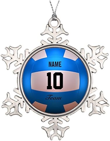 Xixitly Tree Branch Decoration Blue Volleyball Volleyball Player Blue Team Sport Pictures Of Snowflake Ornaments