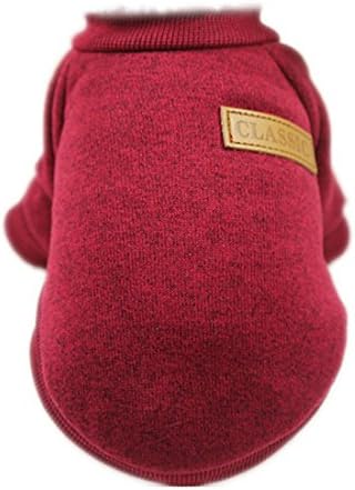 GabeFish Dogs Clothes Pullover Fleece Hoodie for Small Medium Puppy Pets Cats Autumn Winter Apparel Sweatshirt Wine X-Large
